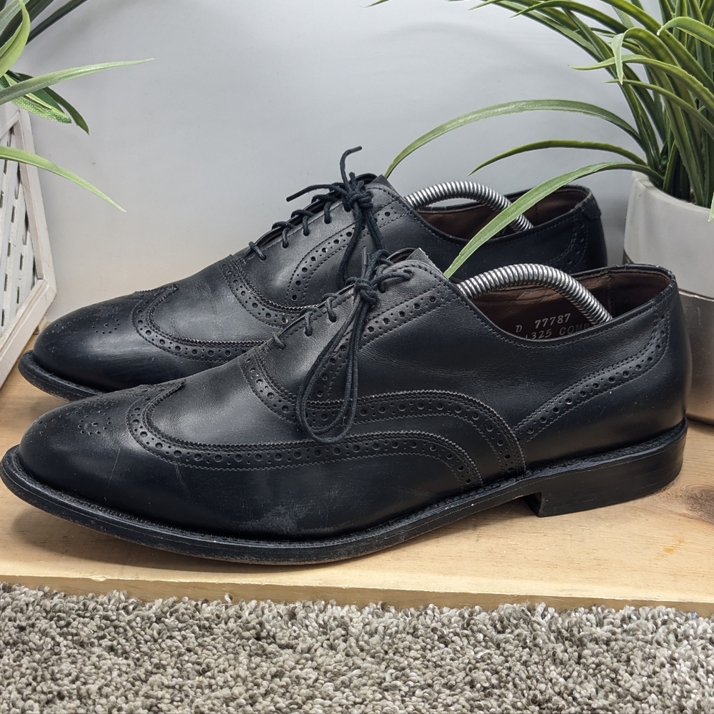 Allen Edmonds Mens Size 11D Chester Black Leather Wingtips Oxford